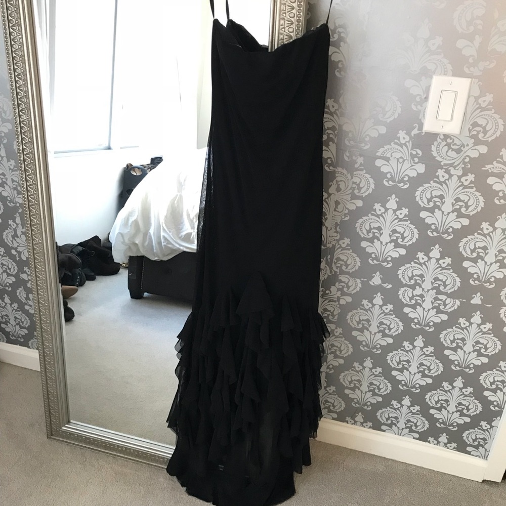Cache Black Strapless Gown